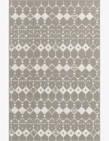 Gray Easy-Clean Trellis Indoor / Outdoor Rug