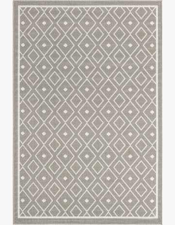 Gray Easy-Clean Trellis Indoor / Outdoor Rug