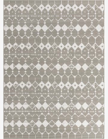 Gray Easy-Clean Trellis Indoor / Outdoor Rug