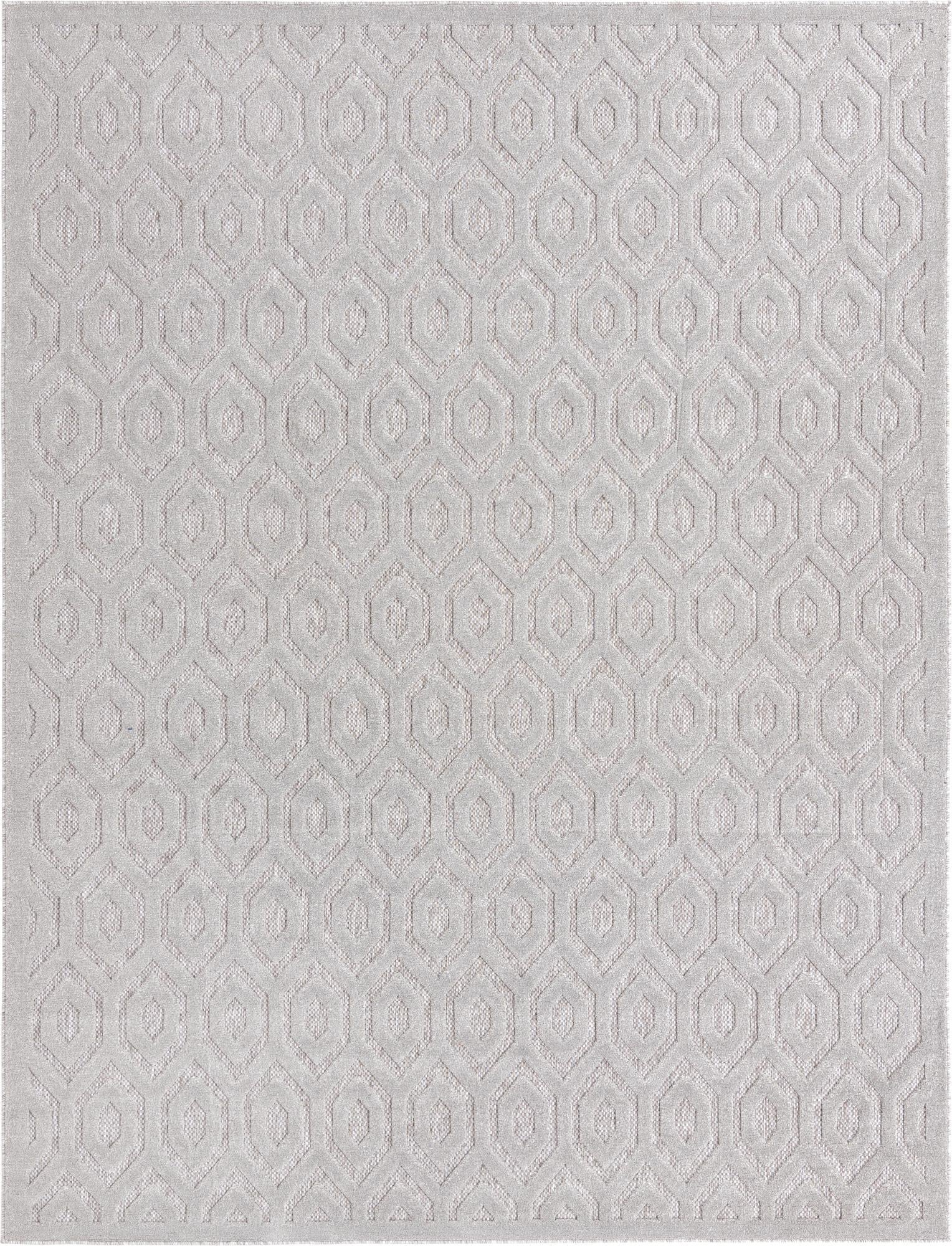 9' x 12' Easy-Clean Trellis Textured Indoor / Outdoor Rug