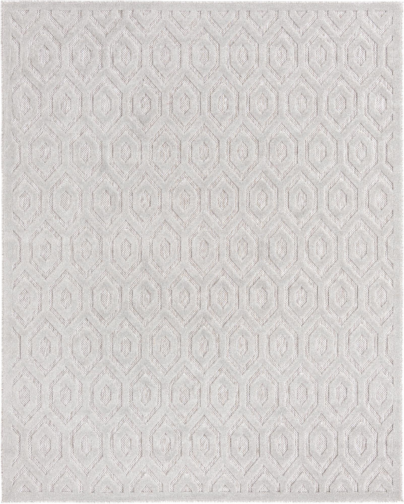 7' 10 x 10' Easy-Clean Trellis Textured Indoor / Outdoor Rug
