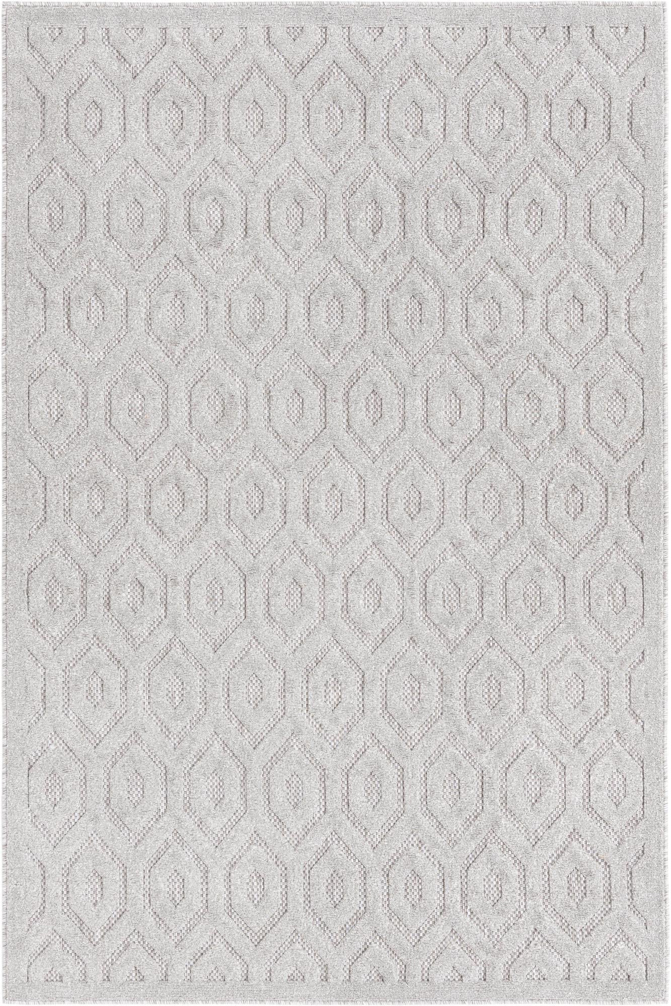 5' 3 x 8' Easy-Clean Trellis Textured Indoor / Outdoor Rug