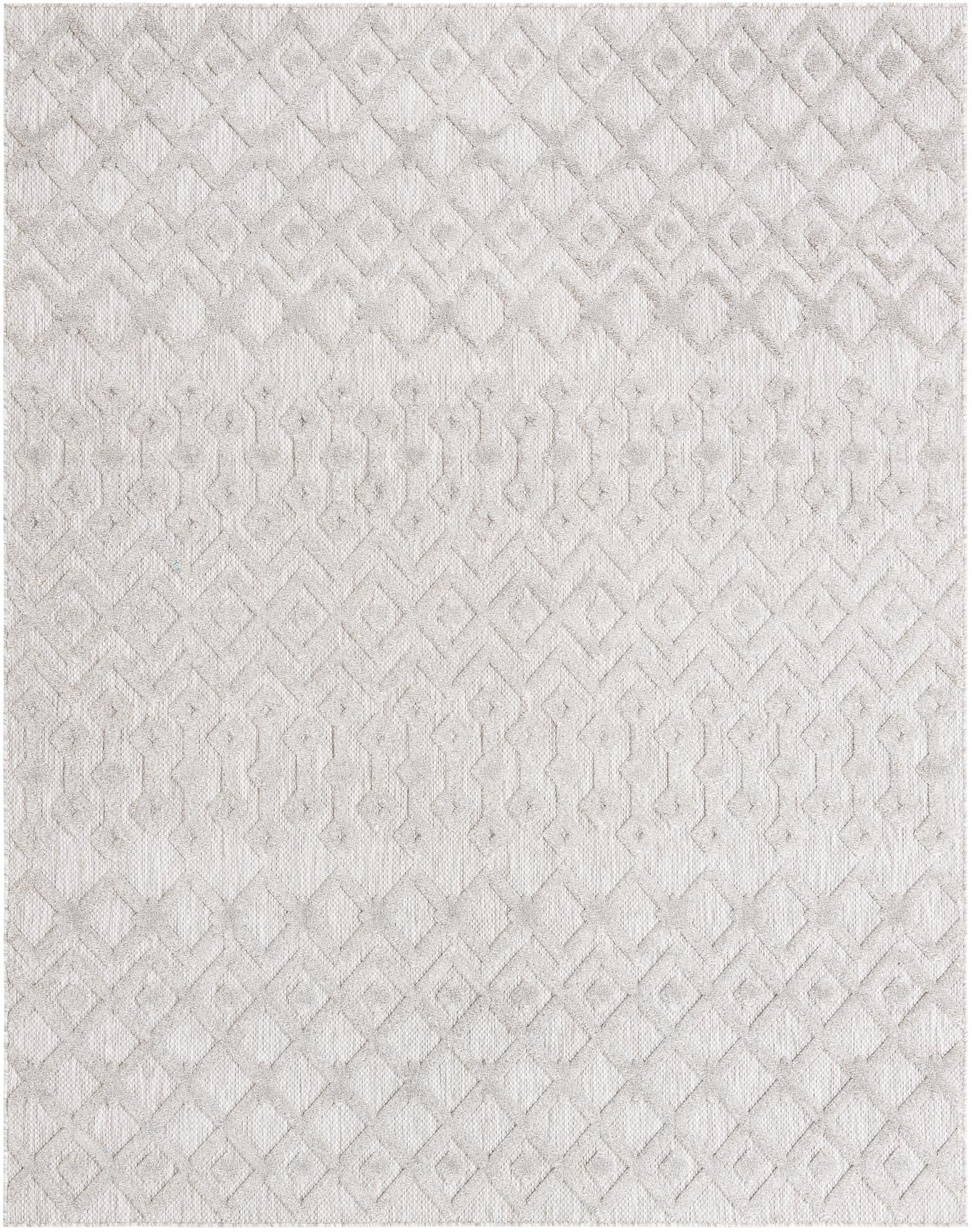 7' 10 x 10' Easy-Clean Trellis Textured Indoor / Outdoor Rug