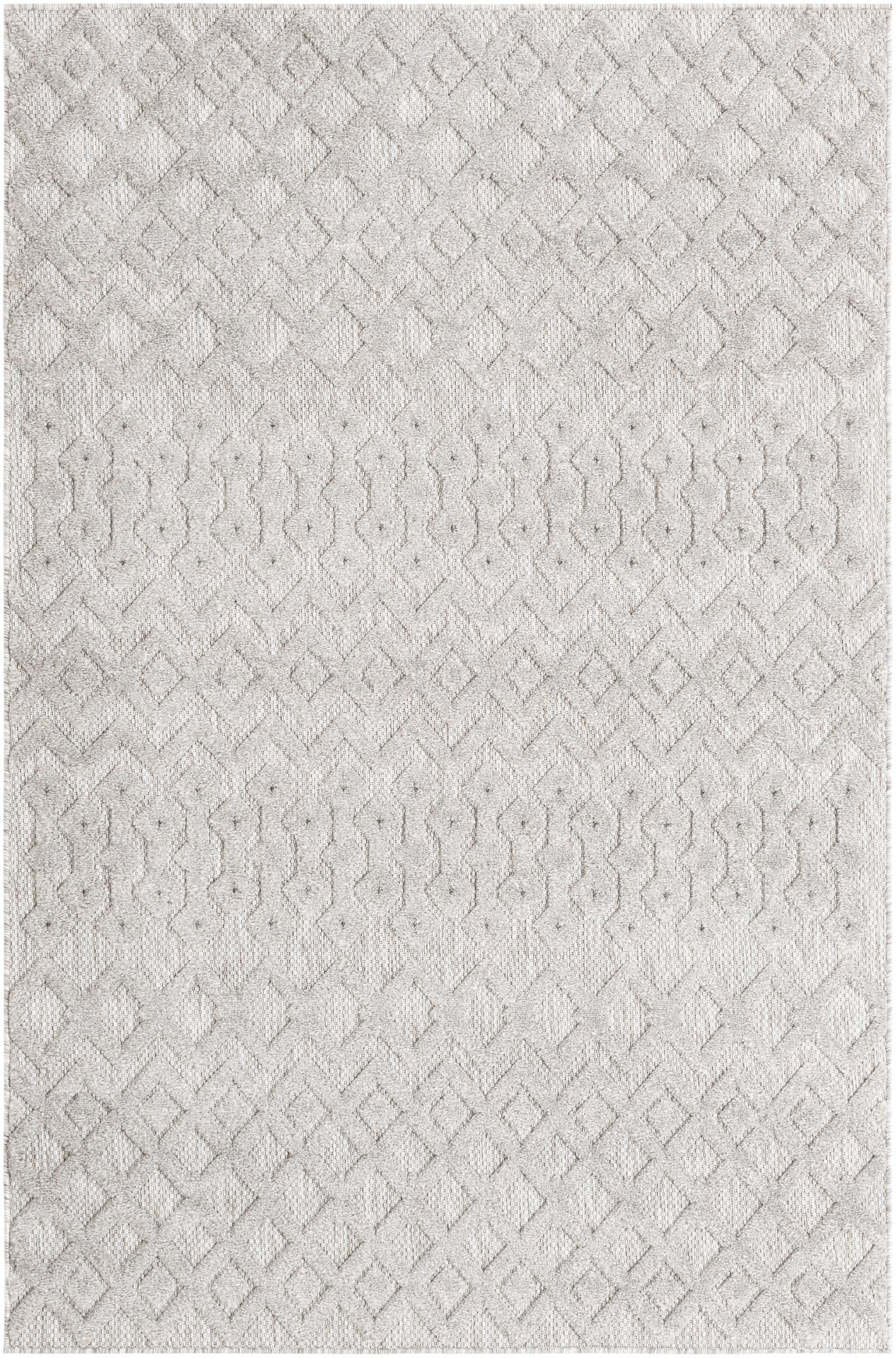 5' 3 x 8' Easy-Clean Trellis Textured Indoor / Outdoor Rug