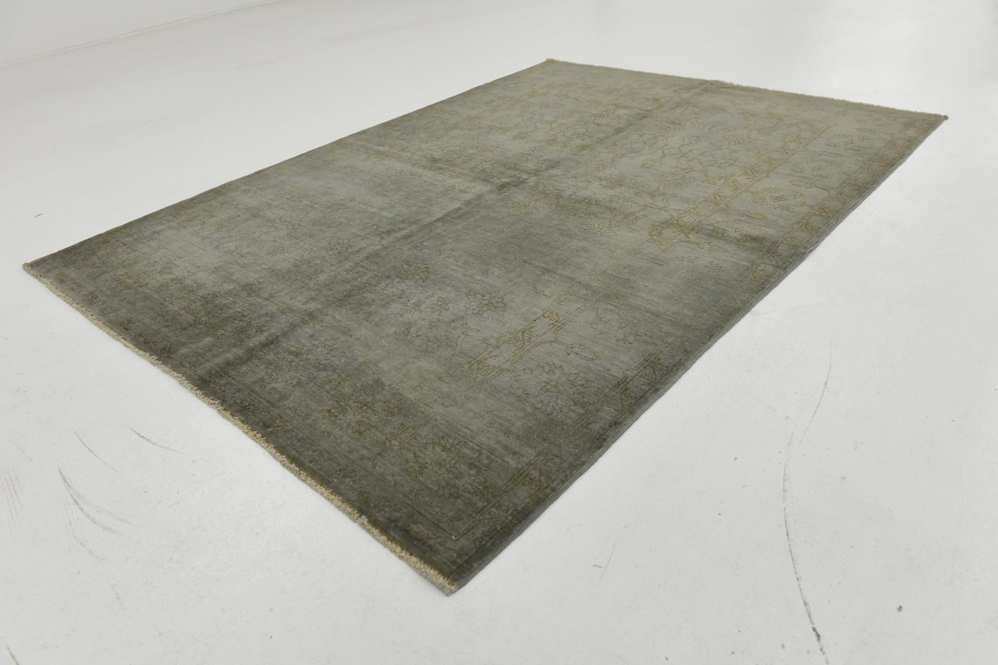 4' 9 x 6' 6 Hand Knotted Over-Dyed Ziegler Rug