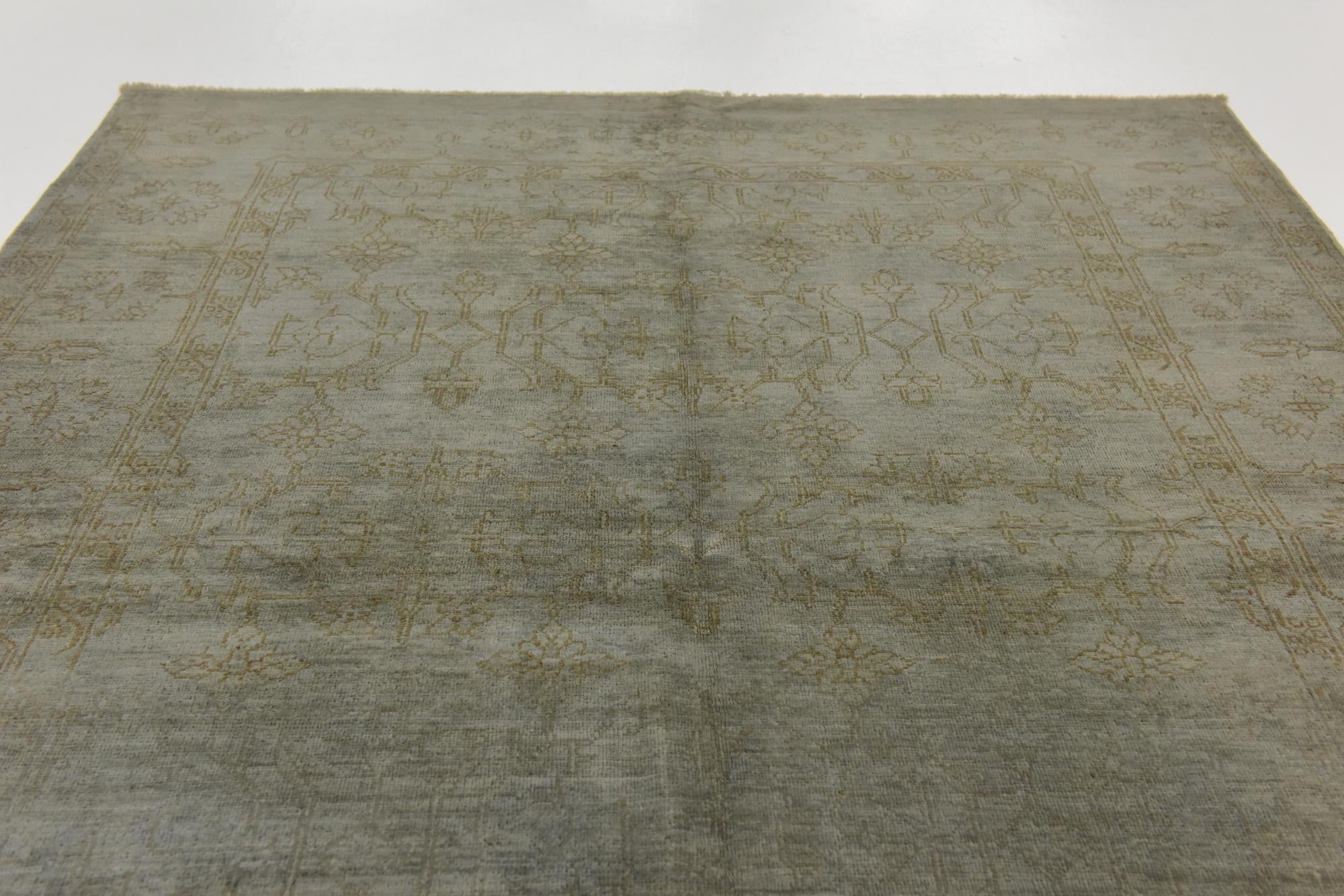 4' 9 x 6' 6 Hand Knotted Over-Dyed Ziegler Rug