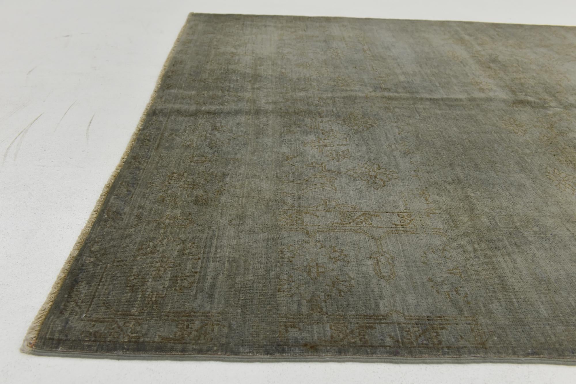 4' 9 x 6' 6 Hand Knotted Over-Dyed Ziegler Rug