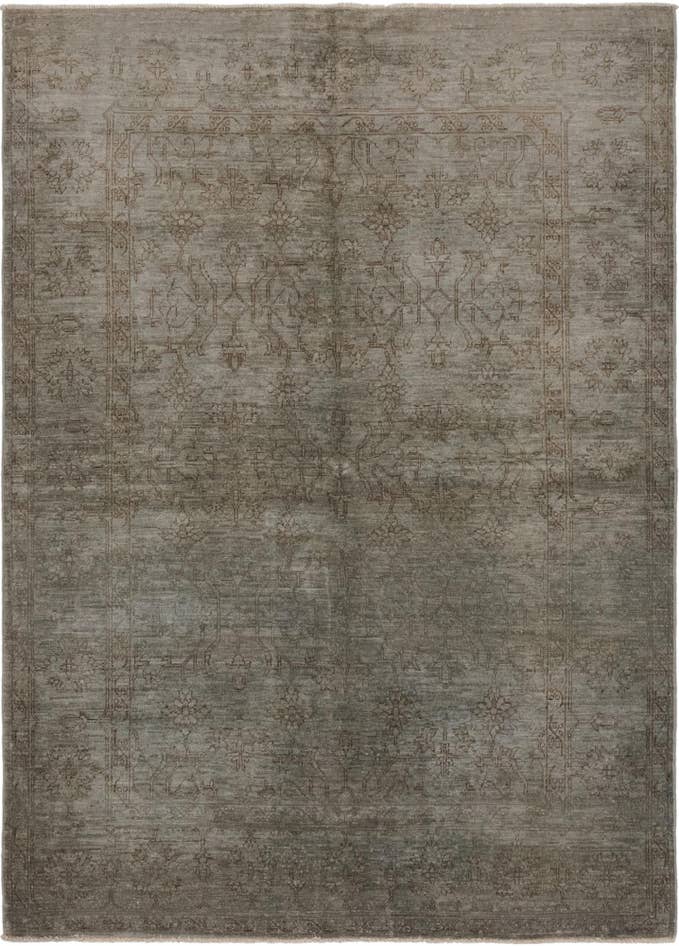 Detail image of 4' 9 x 6' 6 Hand Knotted Over-Dyed Ziegler Rug