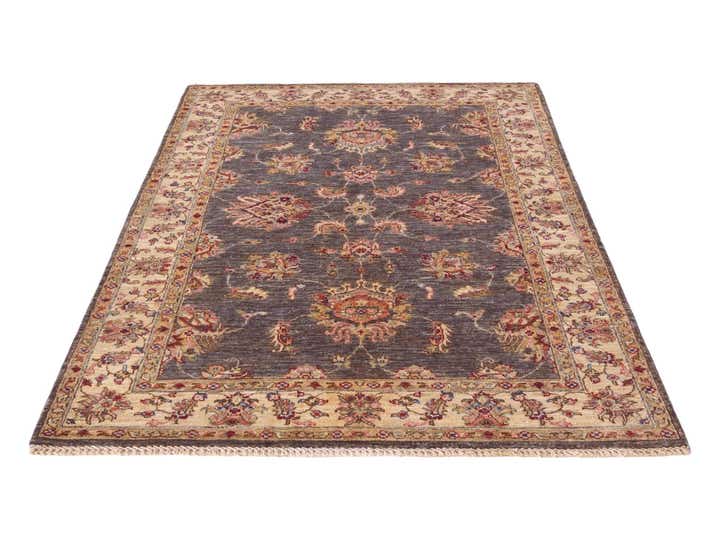 4' x 6' 4 Hand Knotted Pershawar Ziegler Rug