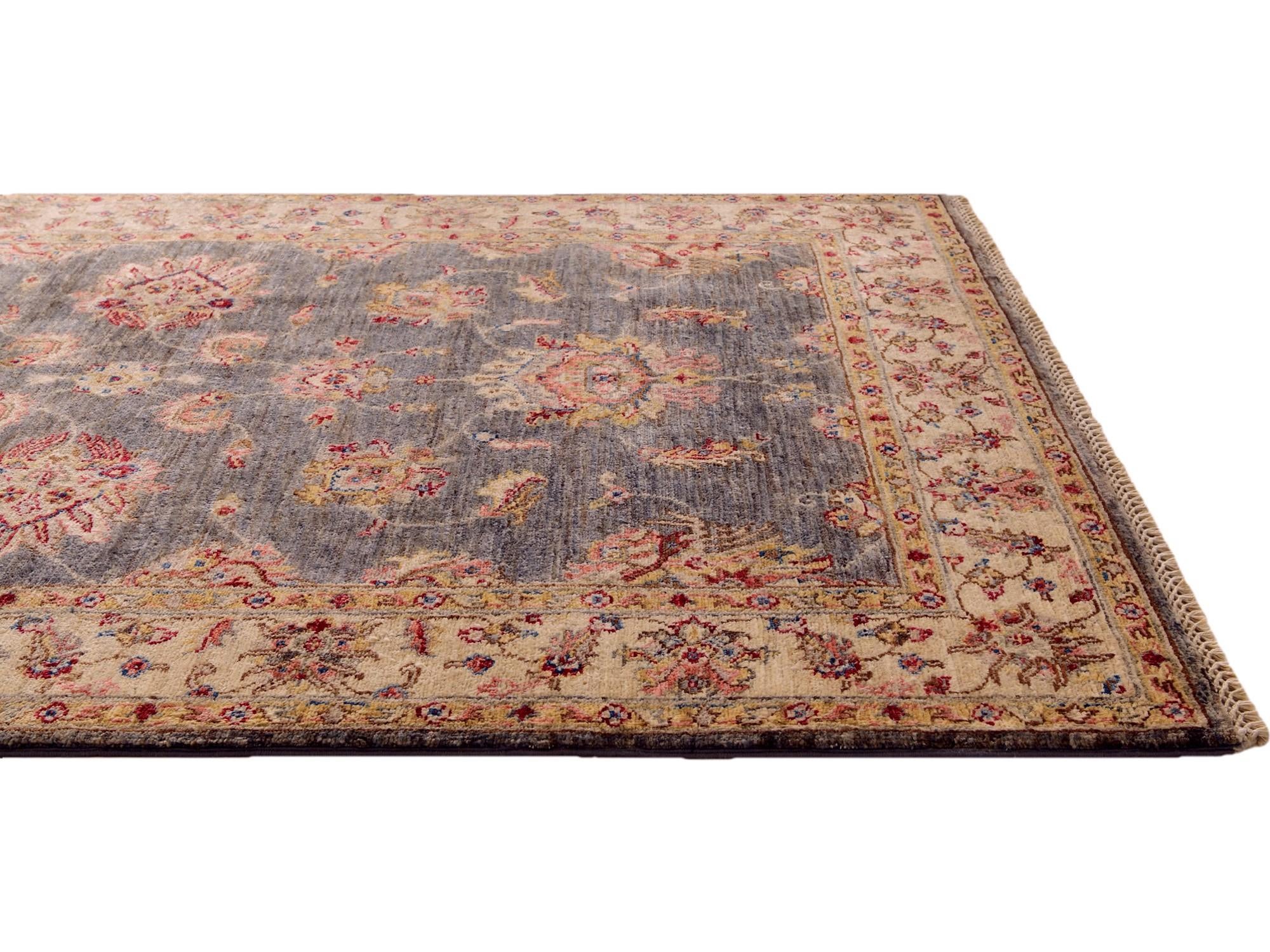 4' x 6' 4 Hand Knotted Pershawar Ziegler Rug