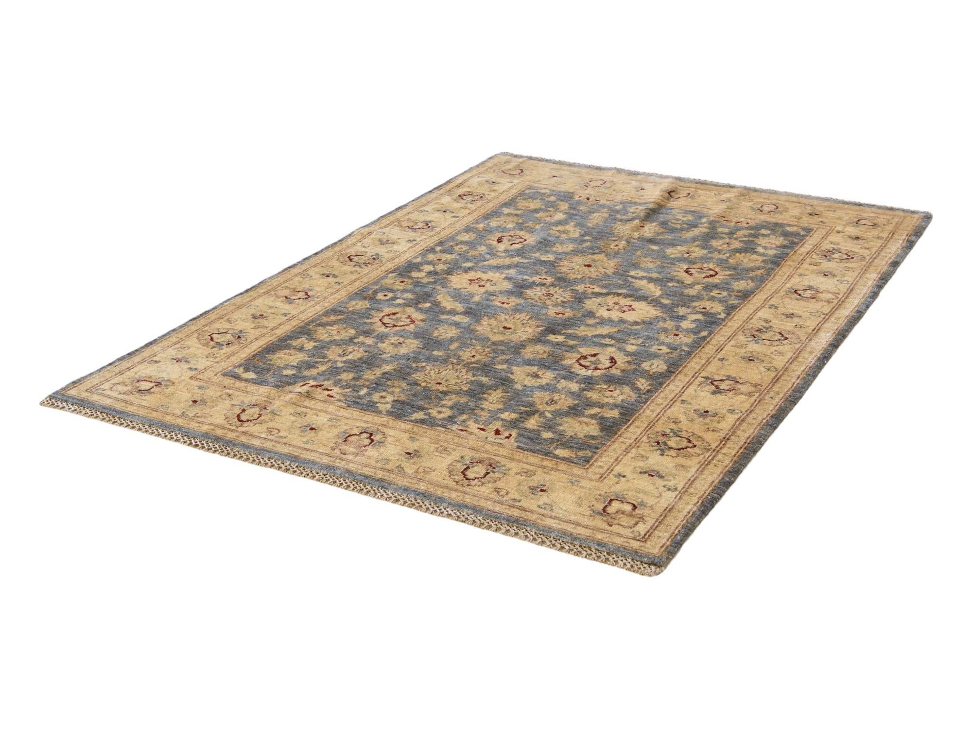 4' 1 x 5' 10 Hand Knotted Pershawar Ziegler Rug