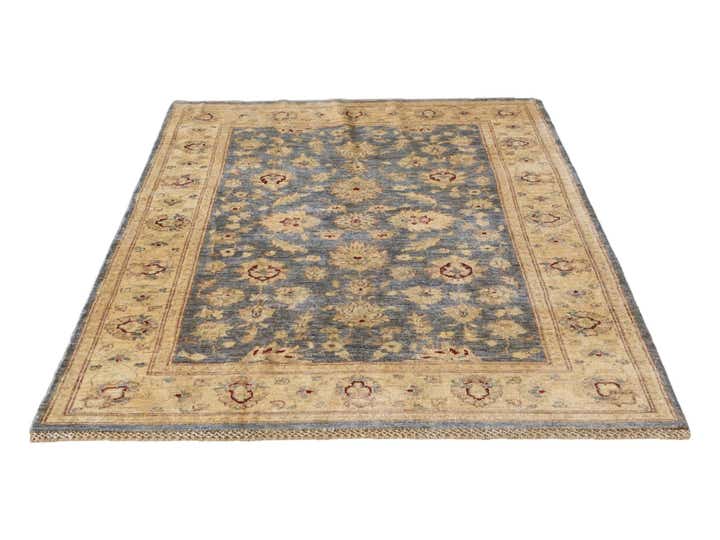 4' 1 x 5' 10 Hand Knotted Pershawar Ziegler Rug
