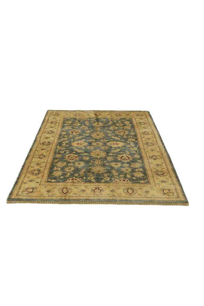 4' 1 x 5' 10 Hand Knotted Pershawar Ziegler Rug