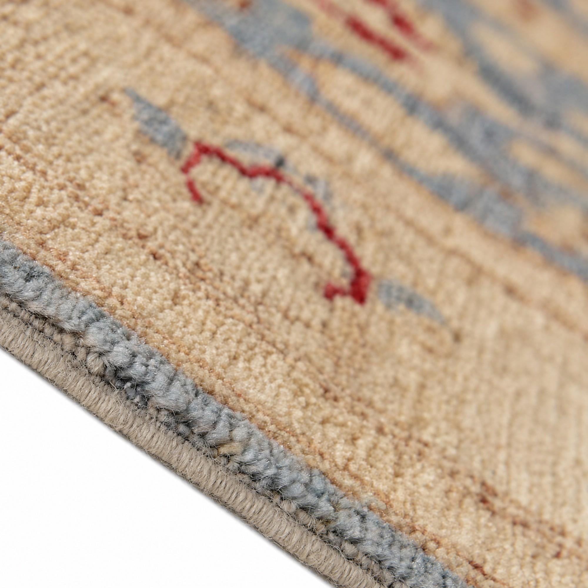 125cm x 180cm Hand Knotted Pershawar Ziegler Rug