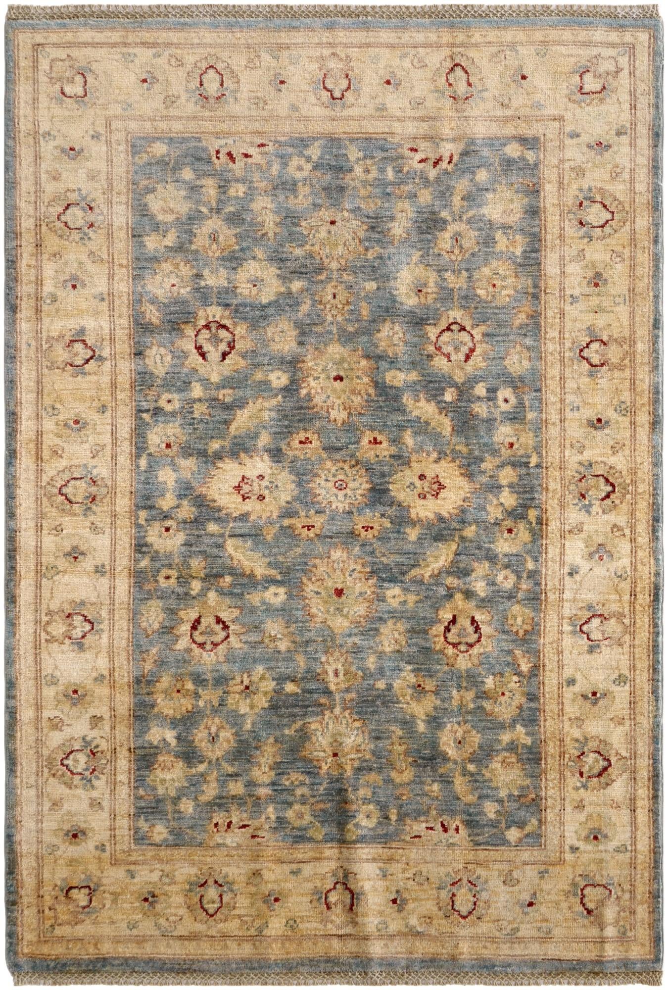 4' 1 x 5' 10 Hand Knotted Pershawar Ziegler Rug