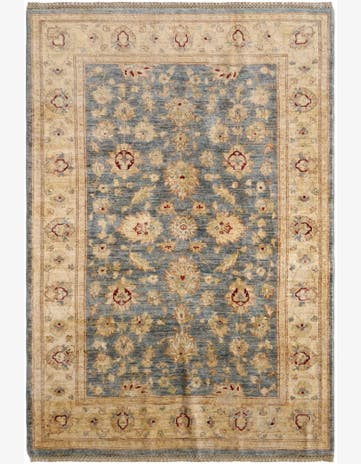 4' 1 x 5' 10 Hand Knotted Pershawar Ziegler Rug