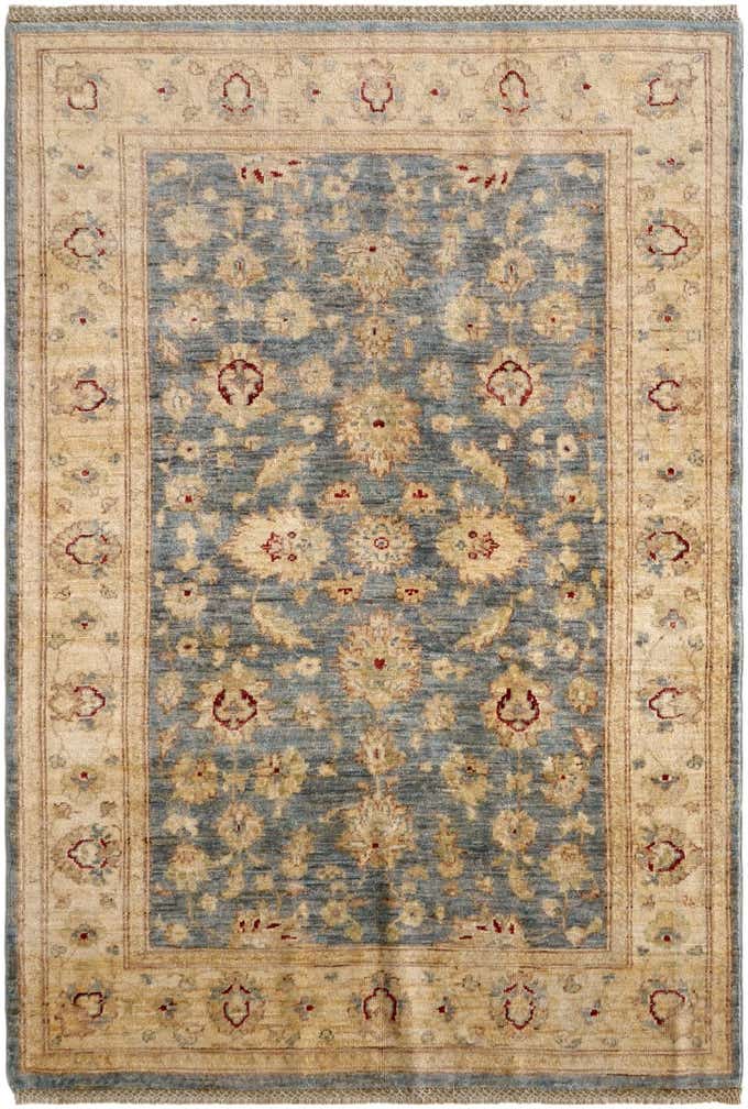 4' 1 x 5' 10 Hand Knotted Pershawar Ziegler Rug
