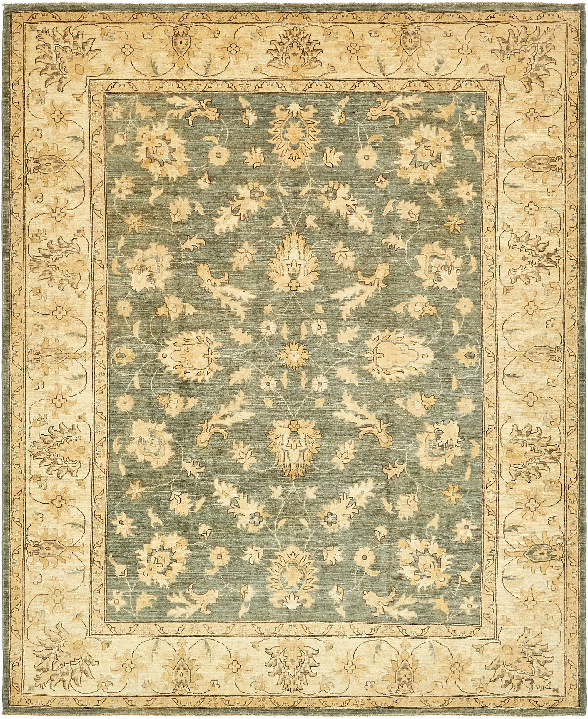 8' x 10' Hand Knotted Peshawar Ziegler Rug
