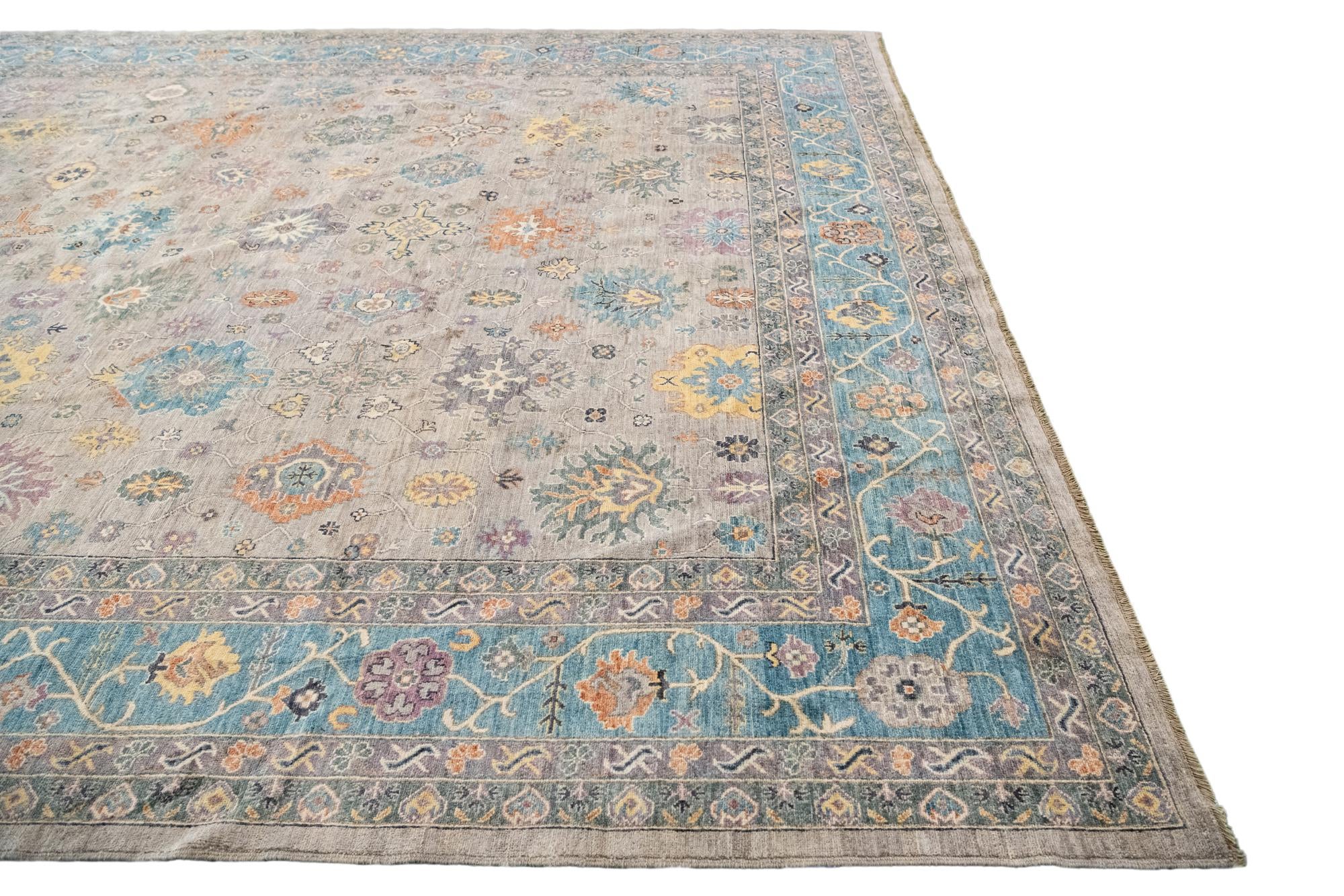 13' 3 x 19' 2 Hand Knotted Peshawar Ziegler Rug