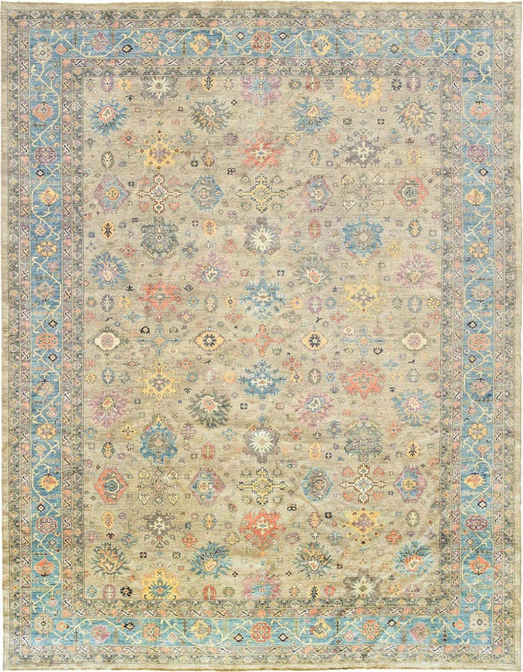 Detail image of 13' 3 x 19' 2 Hand Knotted Peshawar Ziegler Rug