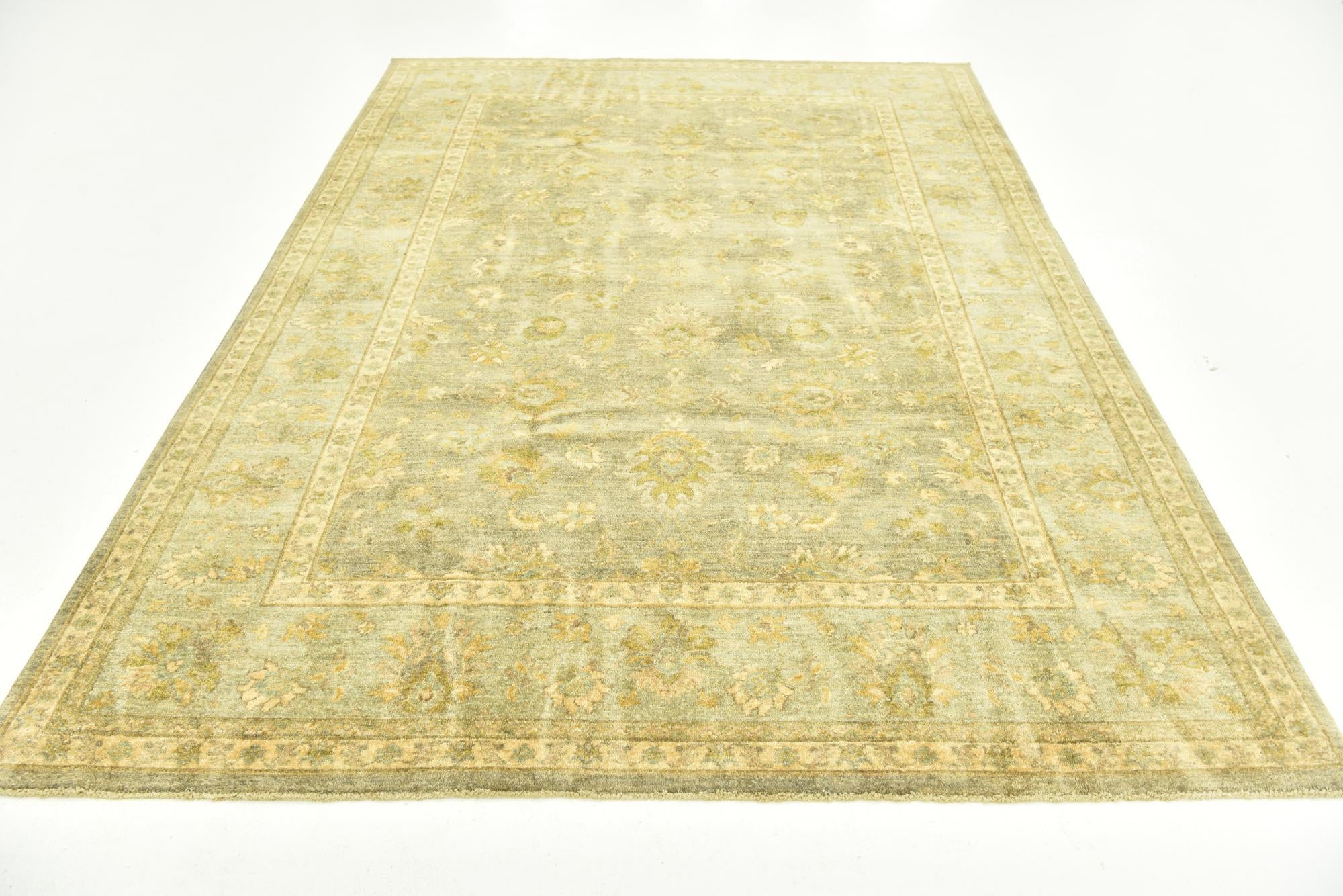 6' 6 x 9' 4 Hand Knotted Peshawar Ziegler Rug