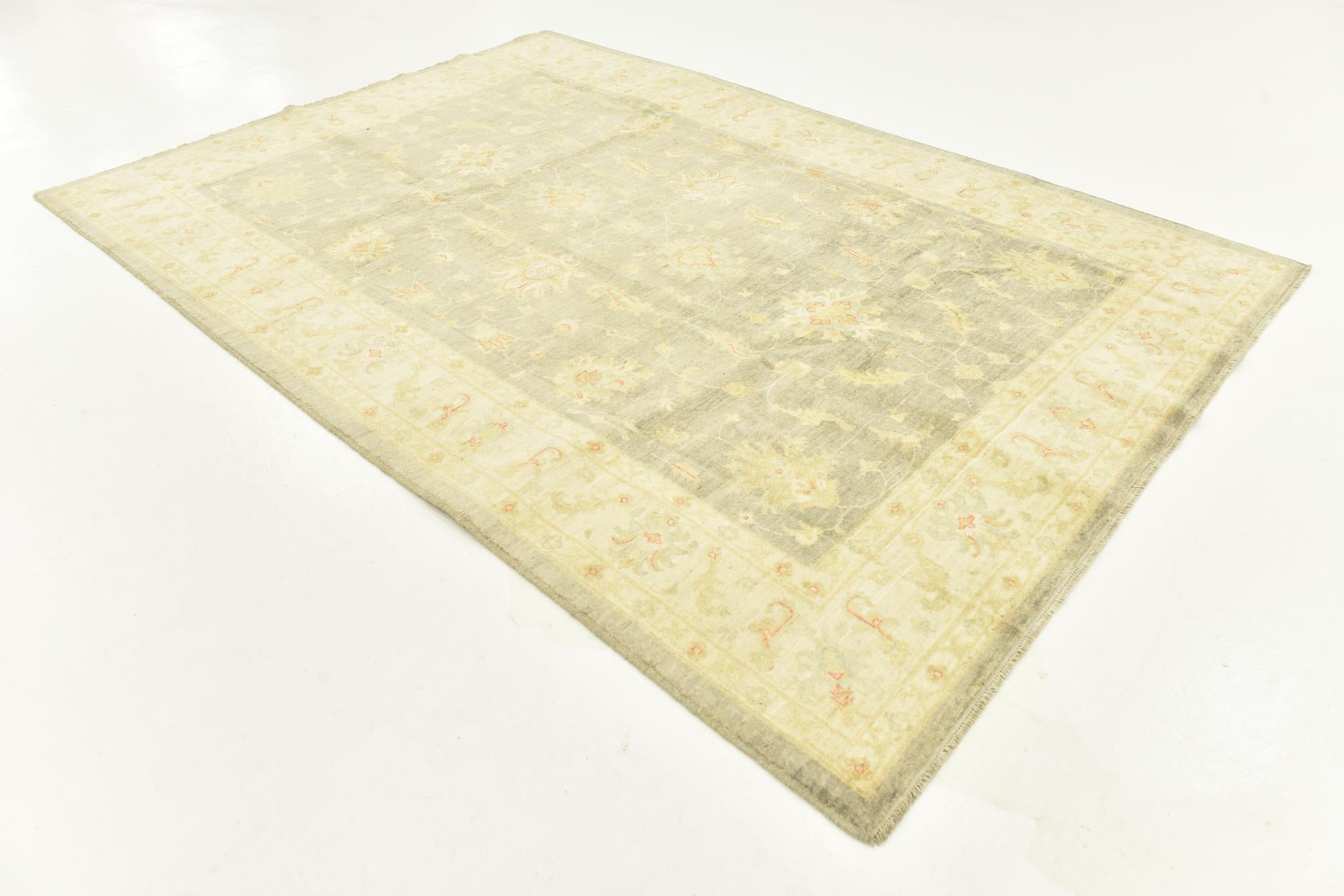 6' 5 x 9' 9 Hand Knotted Peshawar Ziegler Rug