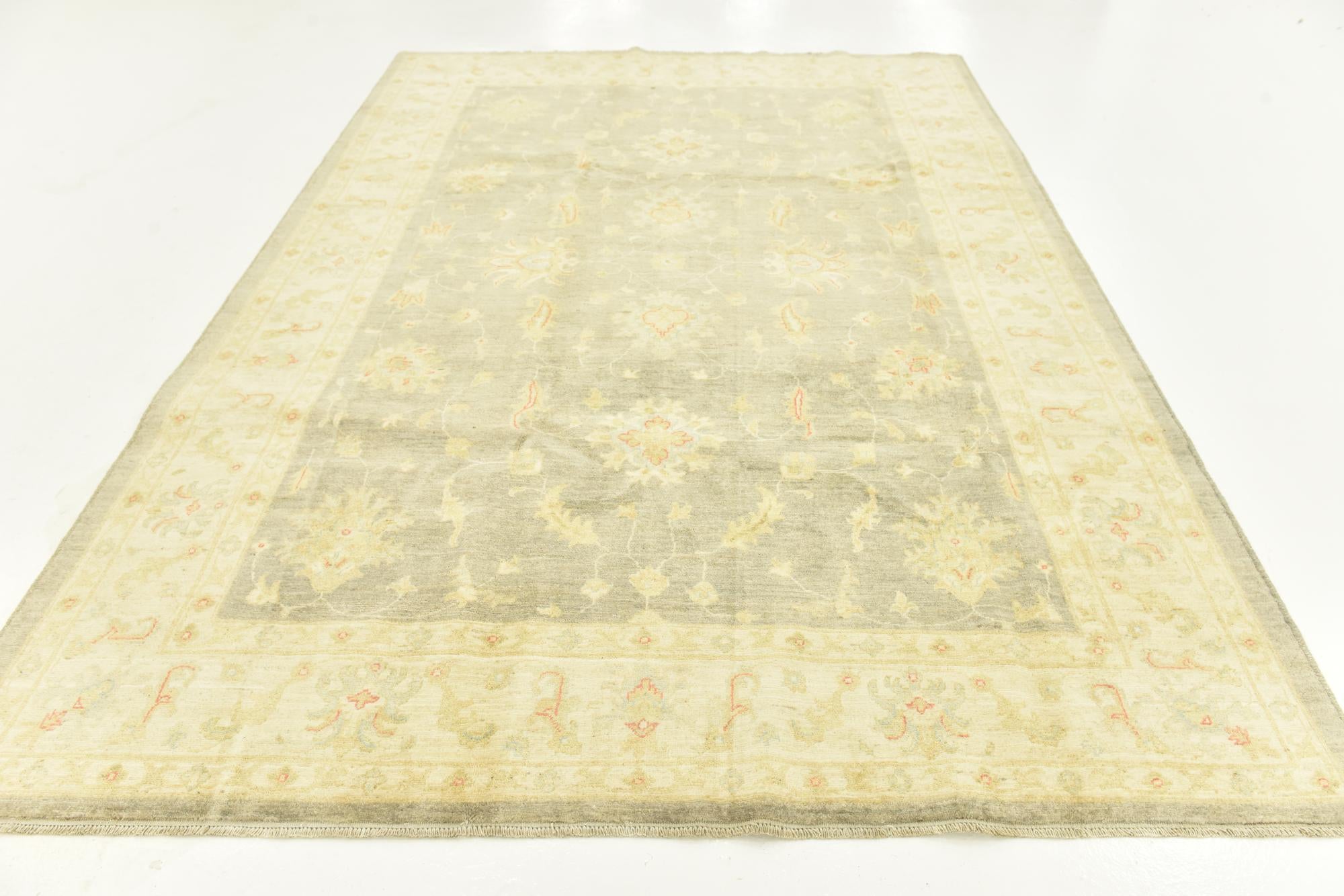 6' 5 x 9' 9 Hand Knotted Peshawar Ziegler Rug