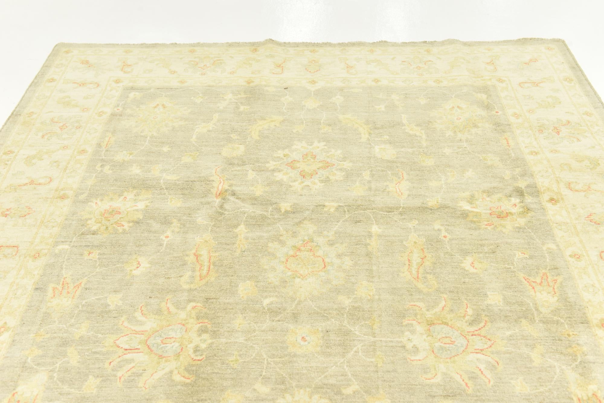 6' 5 x 9' 9 Hand Knotted Peshawar Ziegler Rug