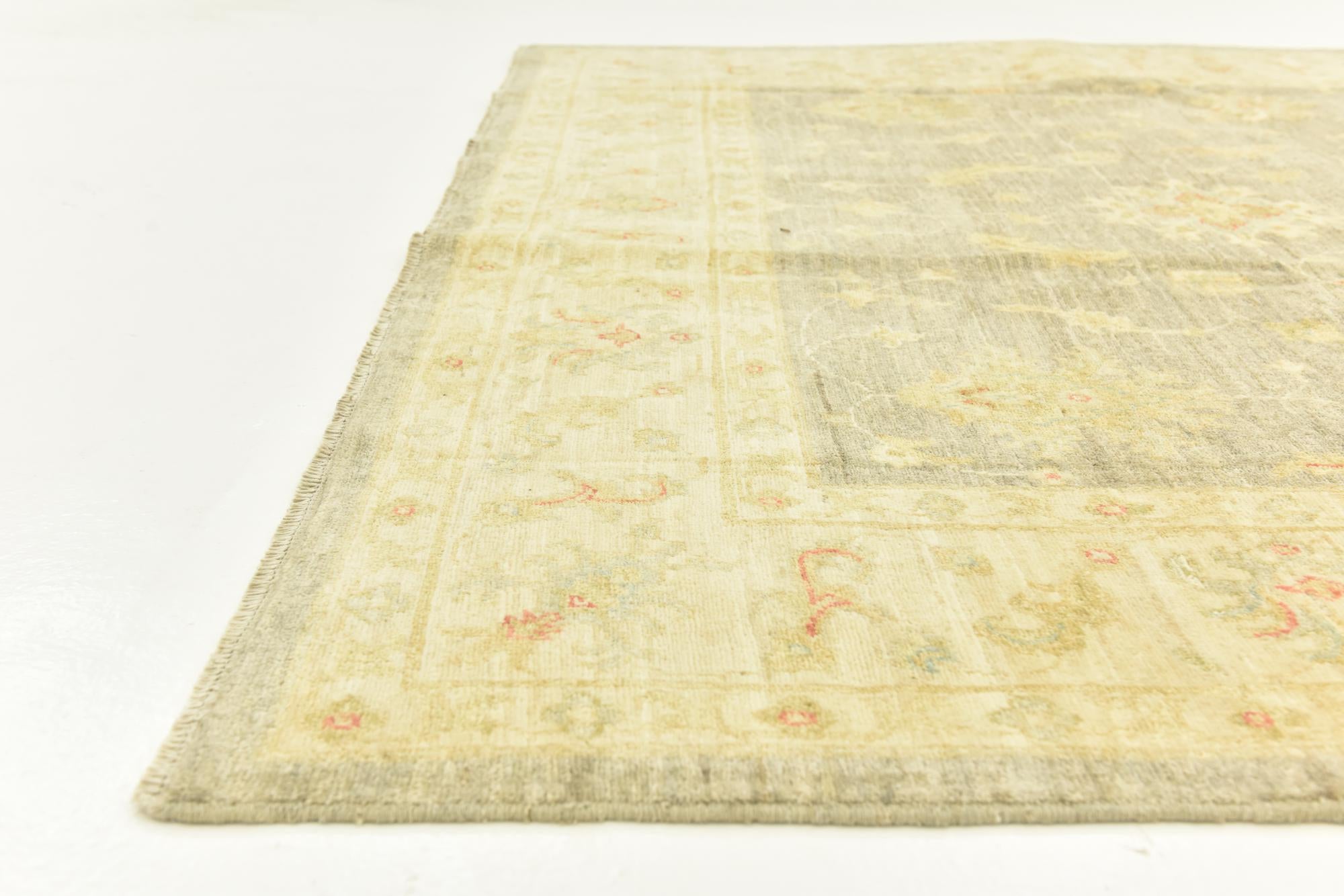 6' 5 x 9' 9 Hand Knotted Peshawar Ziegler Rug