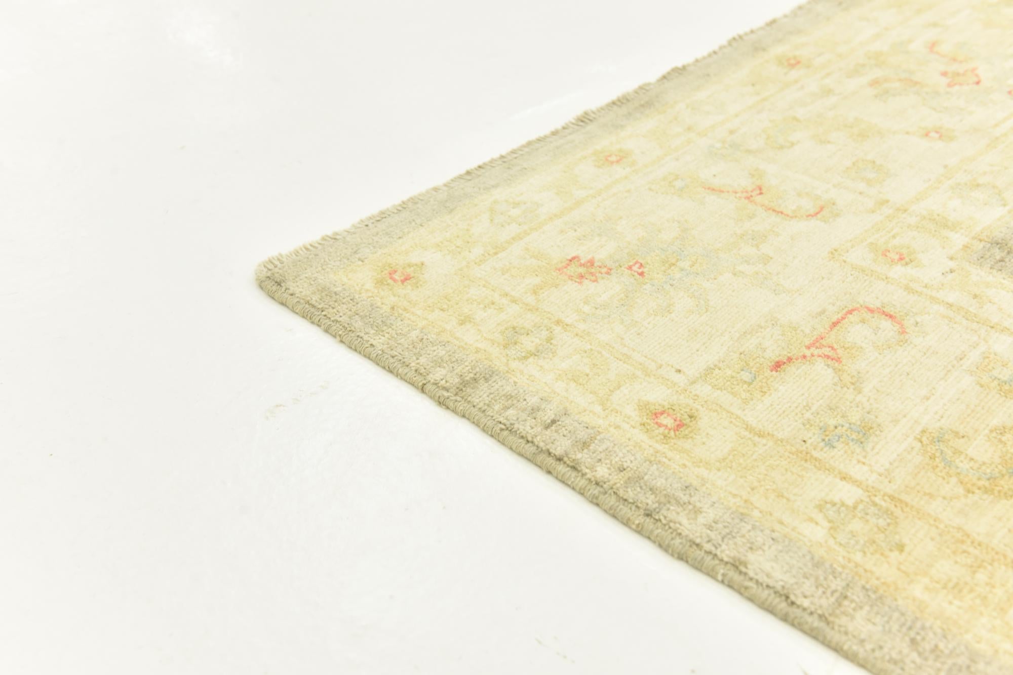 6' 5 x 9' 9 Hand Knotted Peshawar Ziegler Rug