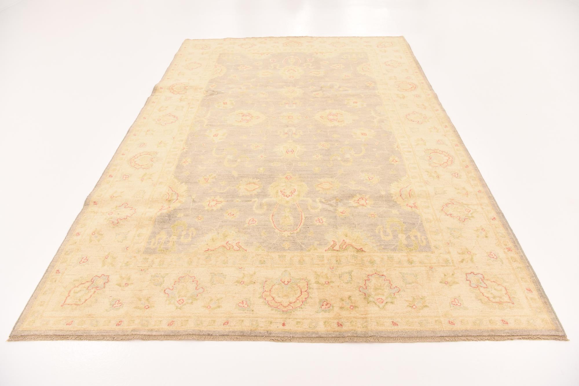 6' 9 x 10' Hand Knotted Peshawar Ziegler Rug