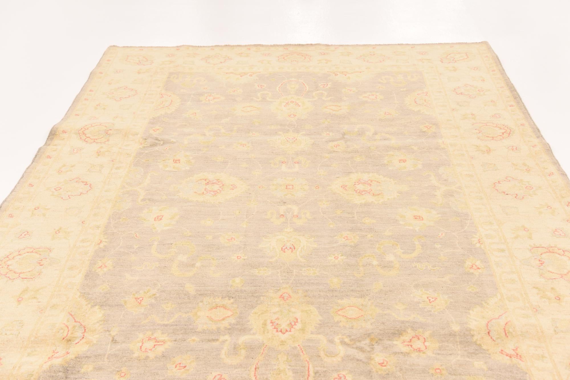 6' 9 x 10' Hand Knotted Peshawar Ziegler Rug