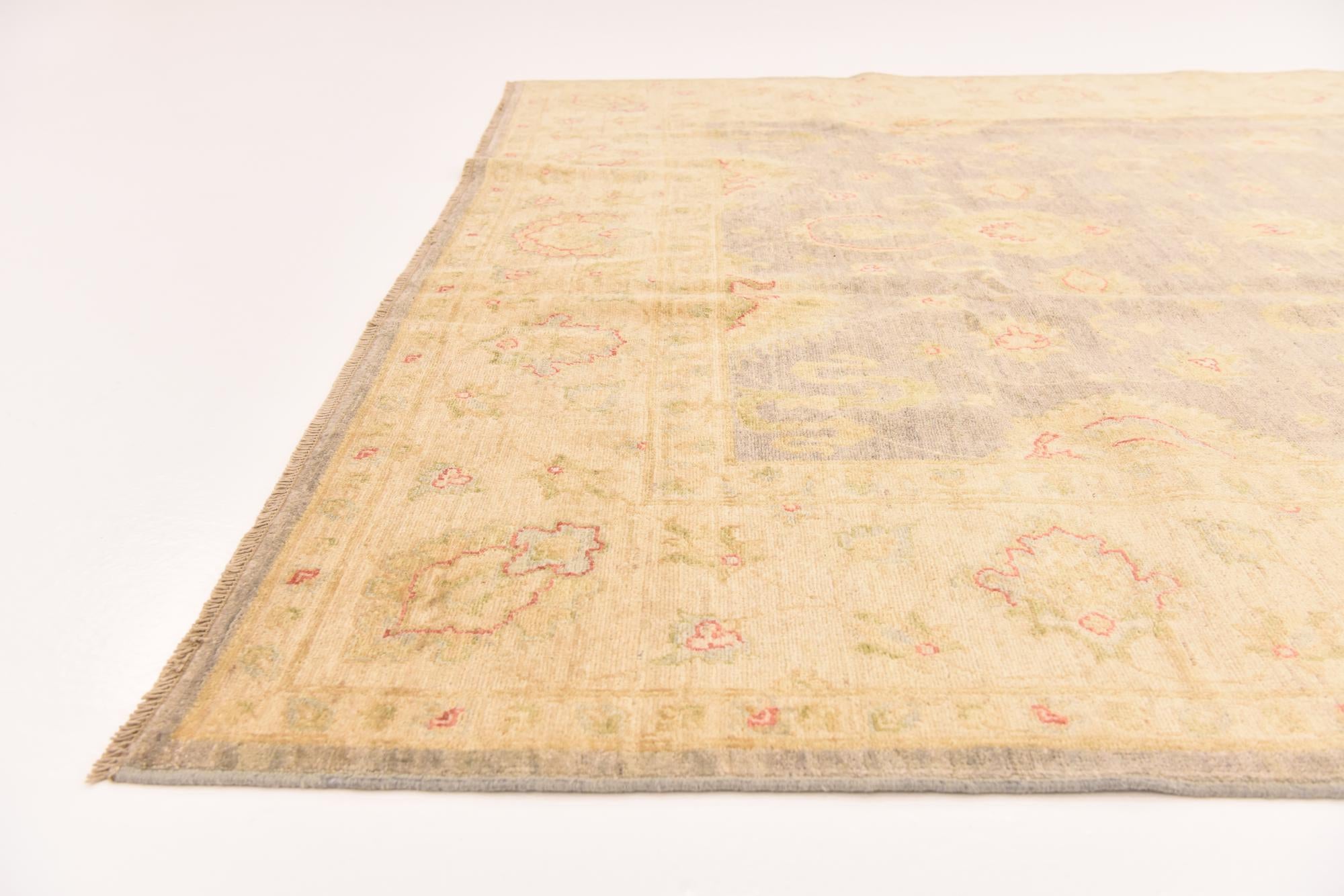 6' 9 x 10' Hand Knotted Peshawar Ziegler Rug