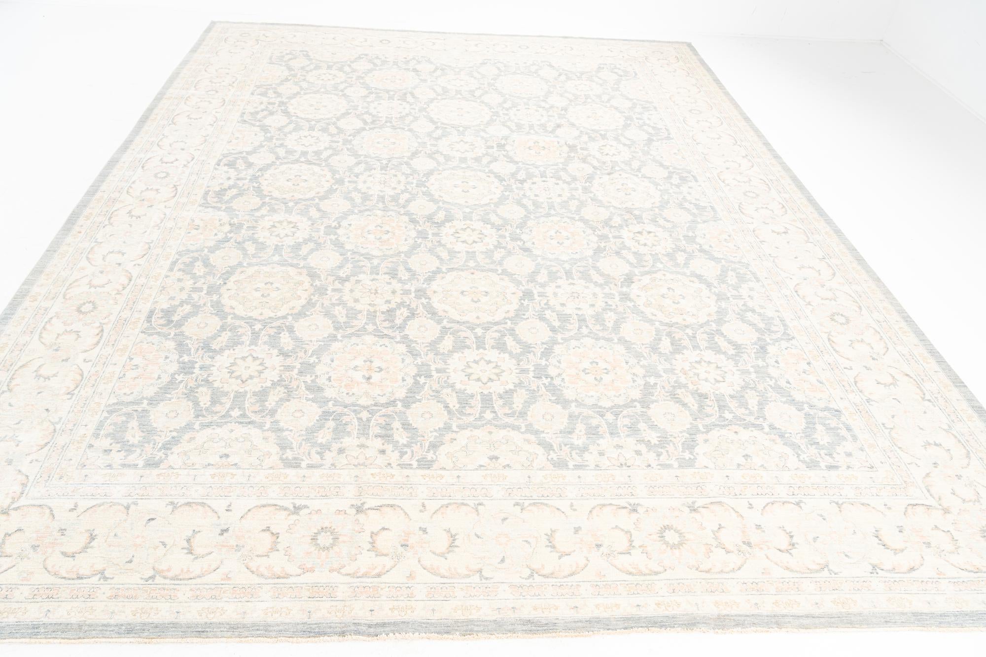 13' 1 x 17' 2 Hand Knotted Peshawar Ziegler Oriental Rug