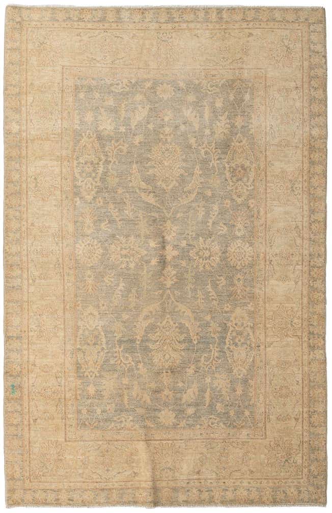 6' x 9' 4 Hand Knotted Peshawar Ziegler Rug
