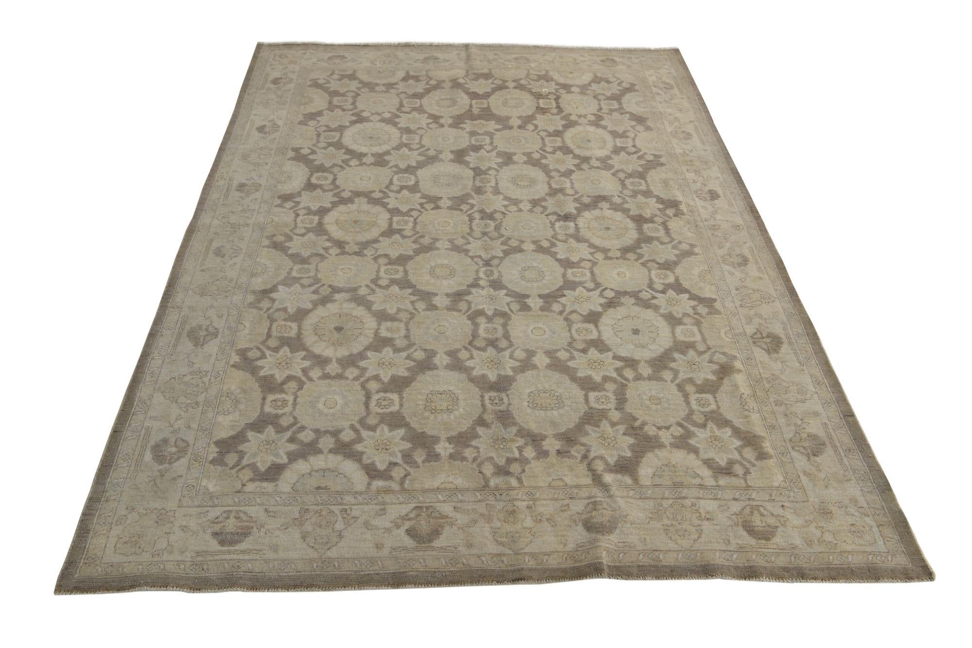 5' 1 x 7' 2 Hand Knotted Peshawar Ziegler Rug