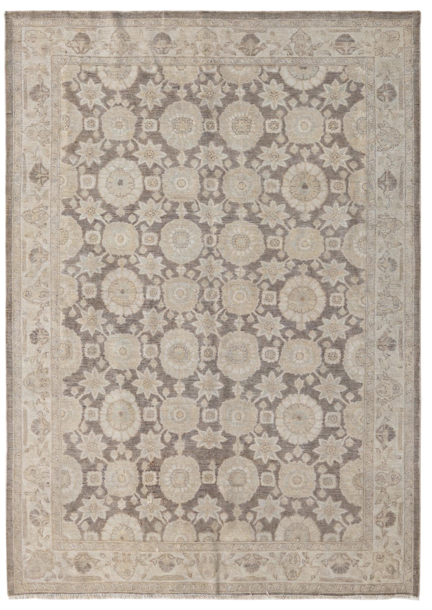 5' 1 x 7' 2 Hand Knotted Peshawar Ziegler Rug