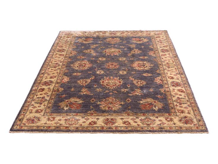 Detail image of 4' 2 x 5' 11 Hand Knotted Peshawar Ziegler Rug