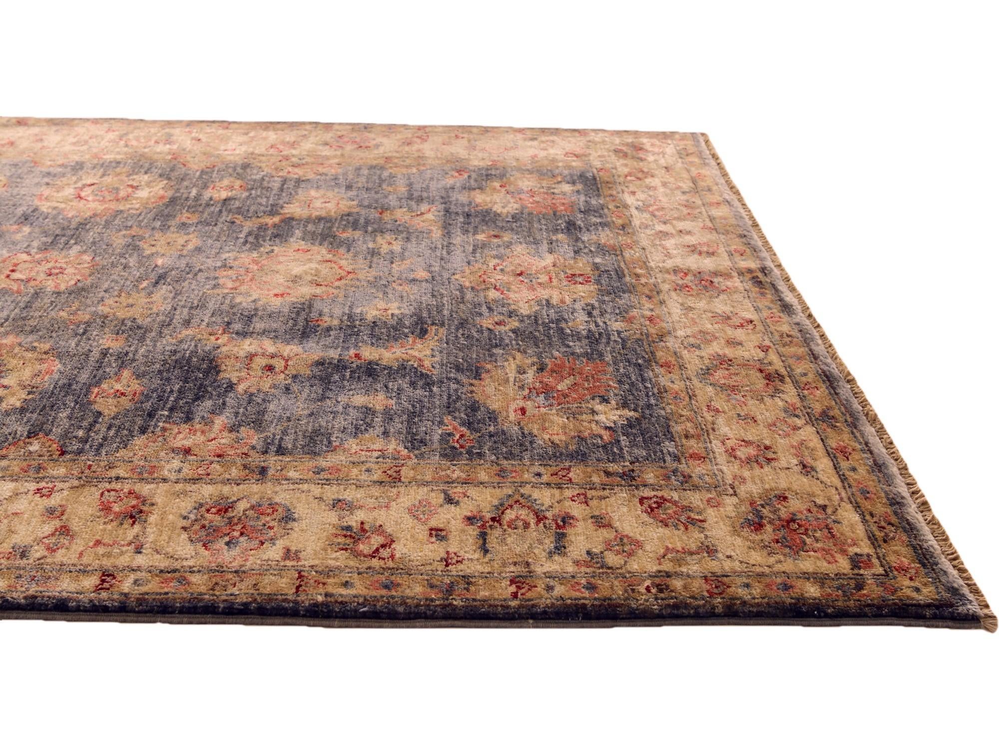 4' 2 x 5' 11 Hand Knotted Peshawar Ziegler Rug