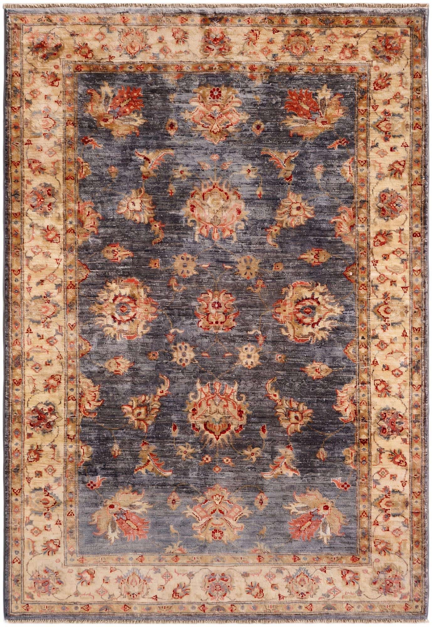 4' 2 x 5' 11 Hand Knotted Peshawar Ziegler Rug