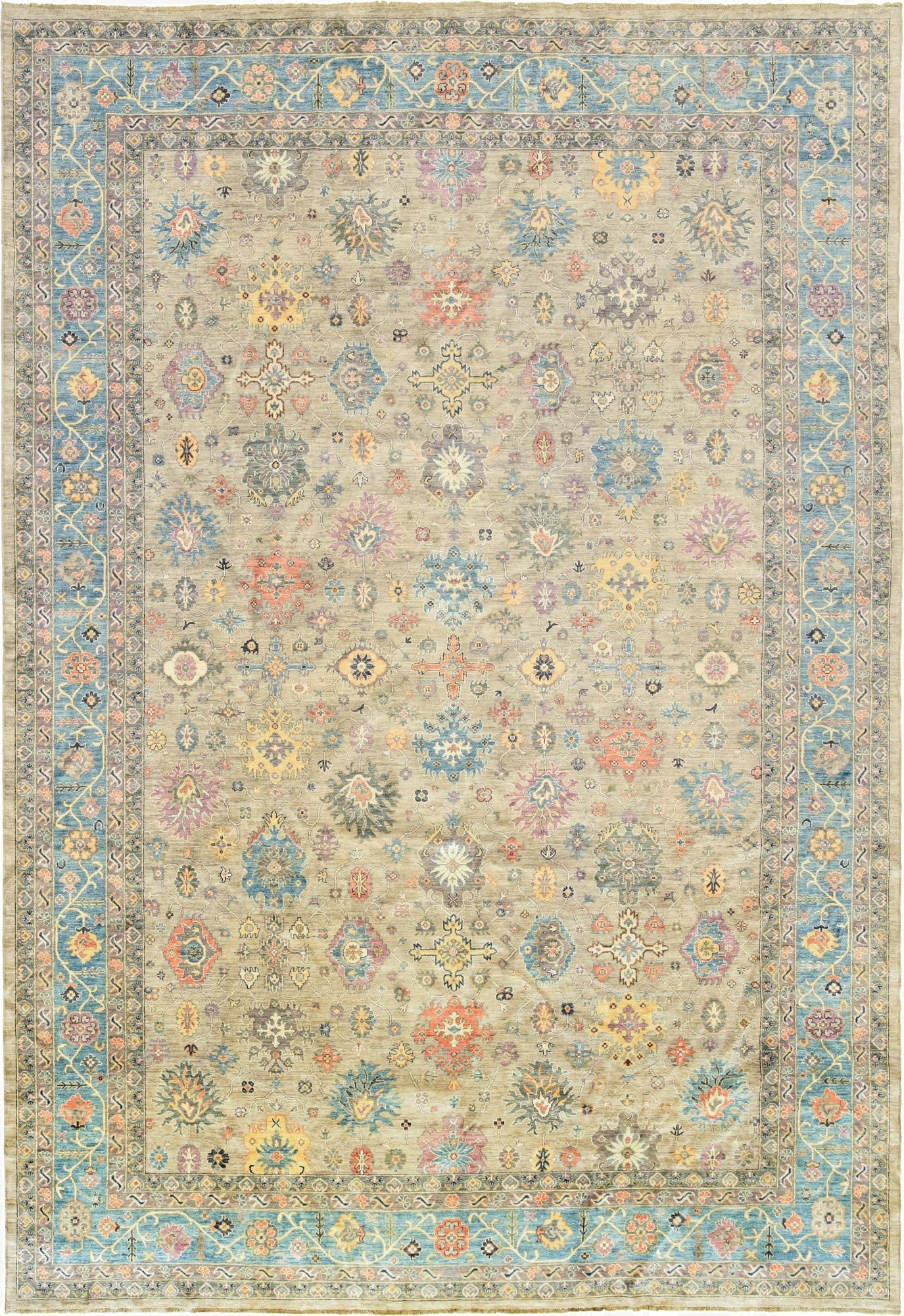 13' 3 x 19' 2  Hand Knotted Peshawar Ziegler Rug