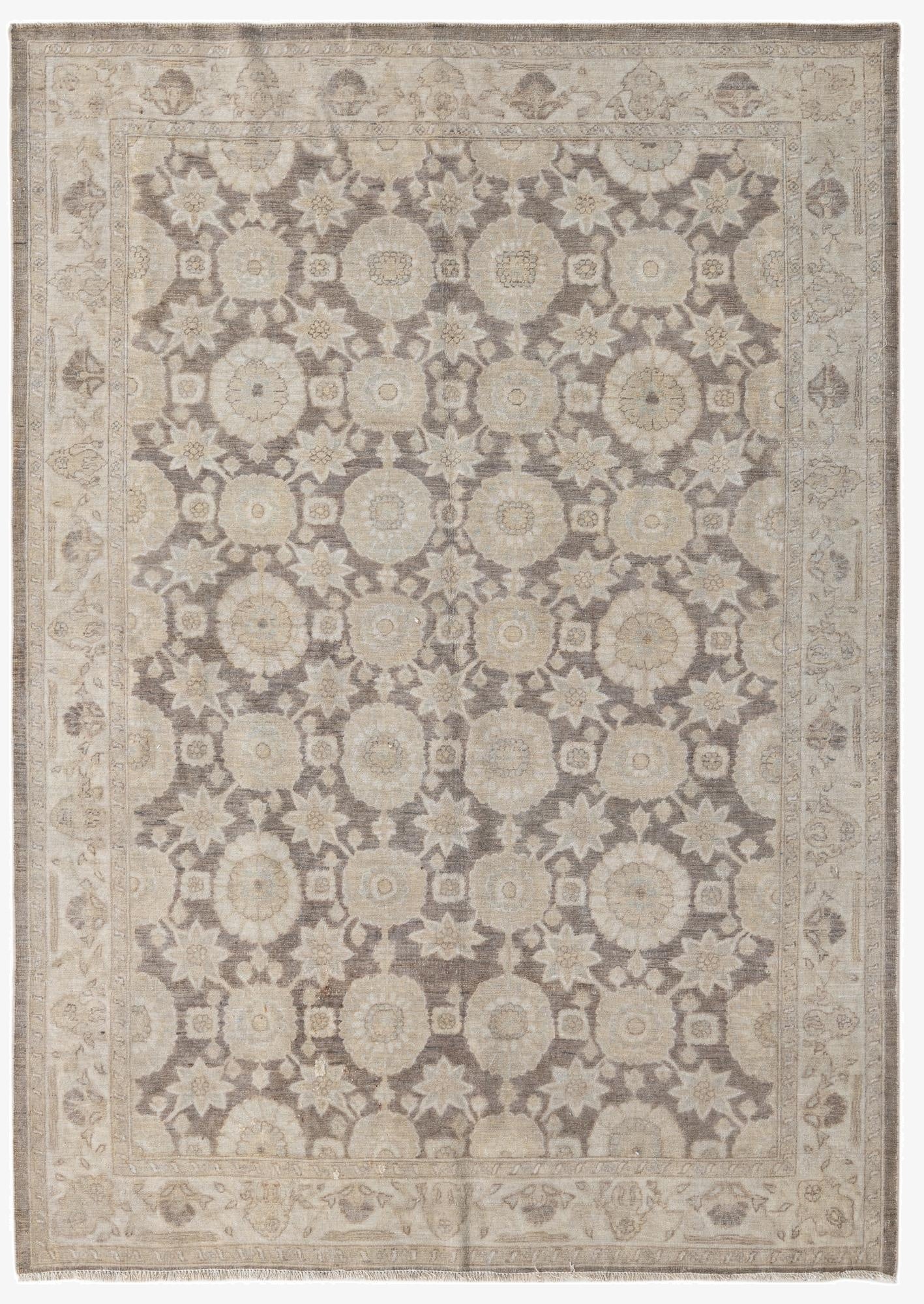5' 1 x 7' 2  Hand Knotted Peshawar Ziegler Rug