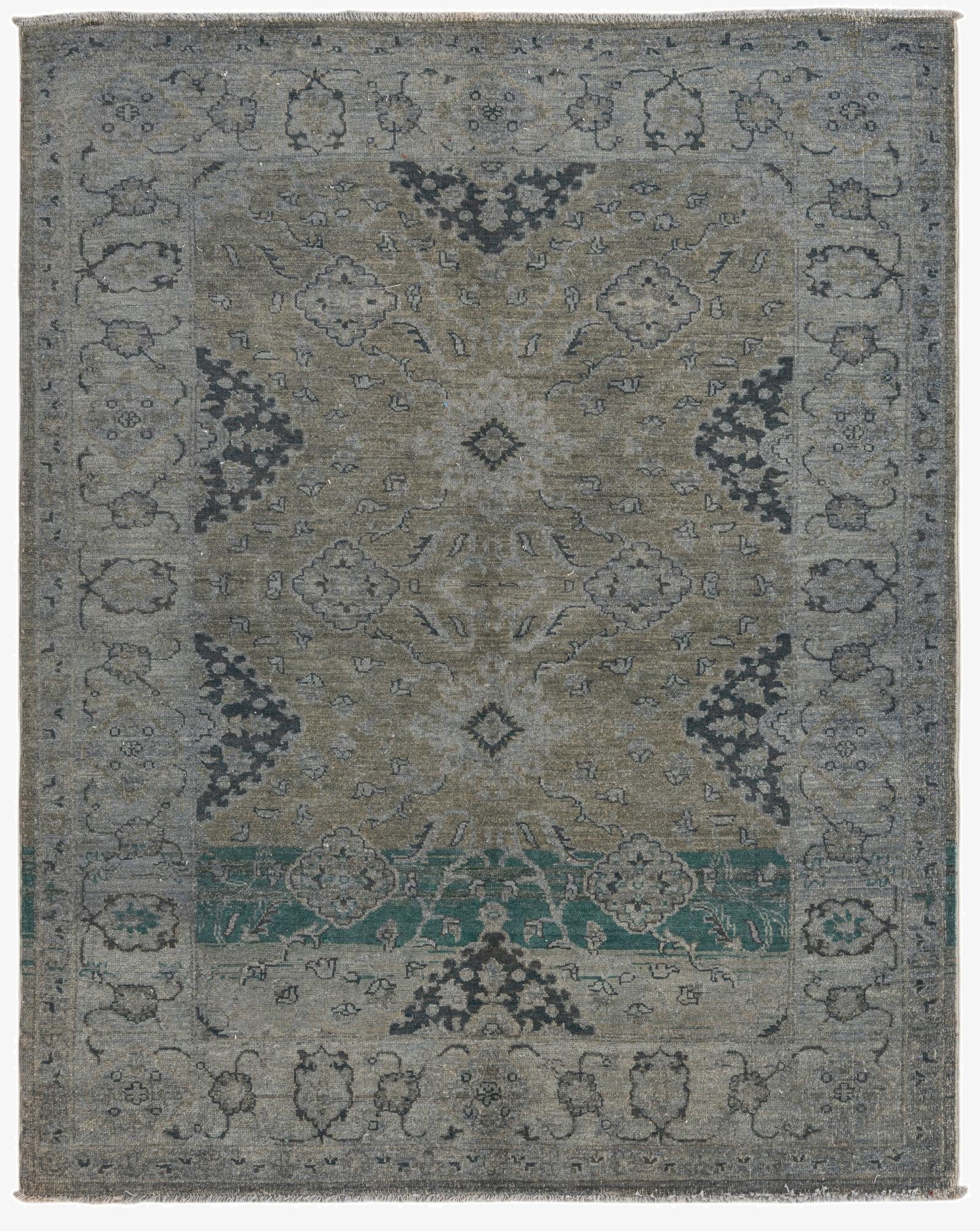 4' 9 x 6' Hand Knotted Peshawar Ziegler Rug