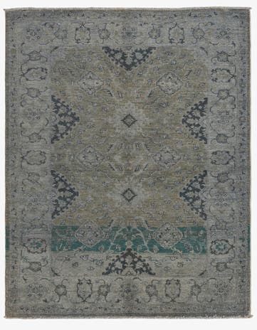 4' 9 x 6' Hand Knotted Peshawar Ziegler Rug