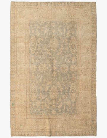 6' x 9' 4 Hand Knotted Peshawar Ziegler Rug