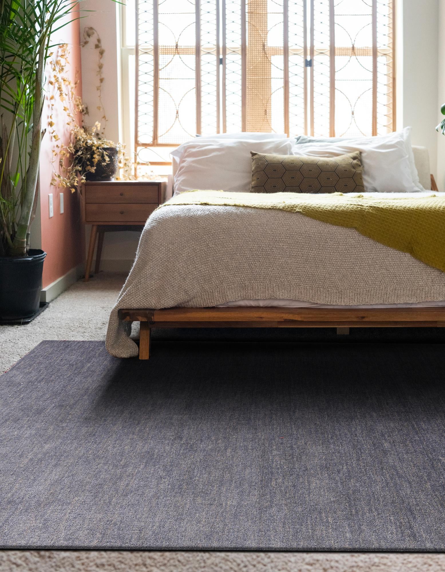 Gray 300cm x 395cm Hand Knotted Solid Gabbeh Wool Rug Rugs UK