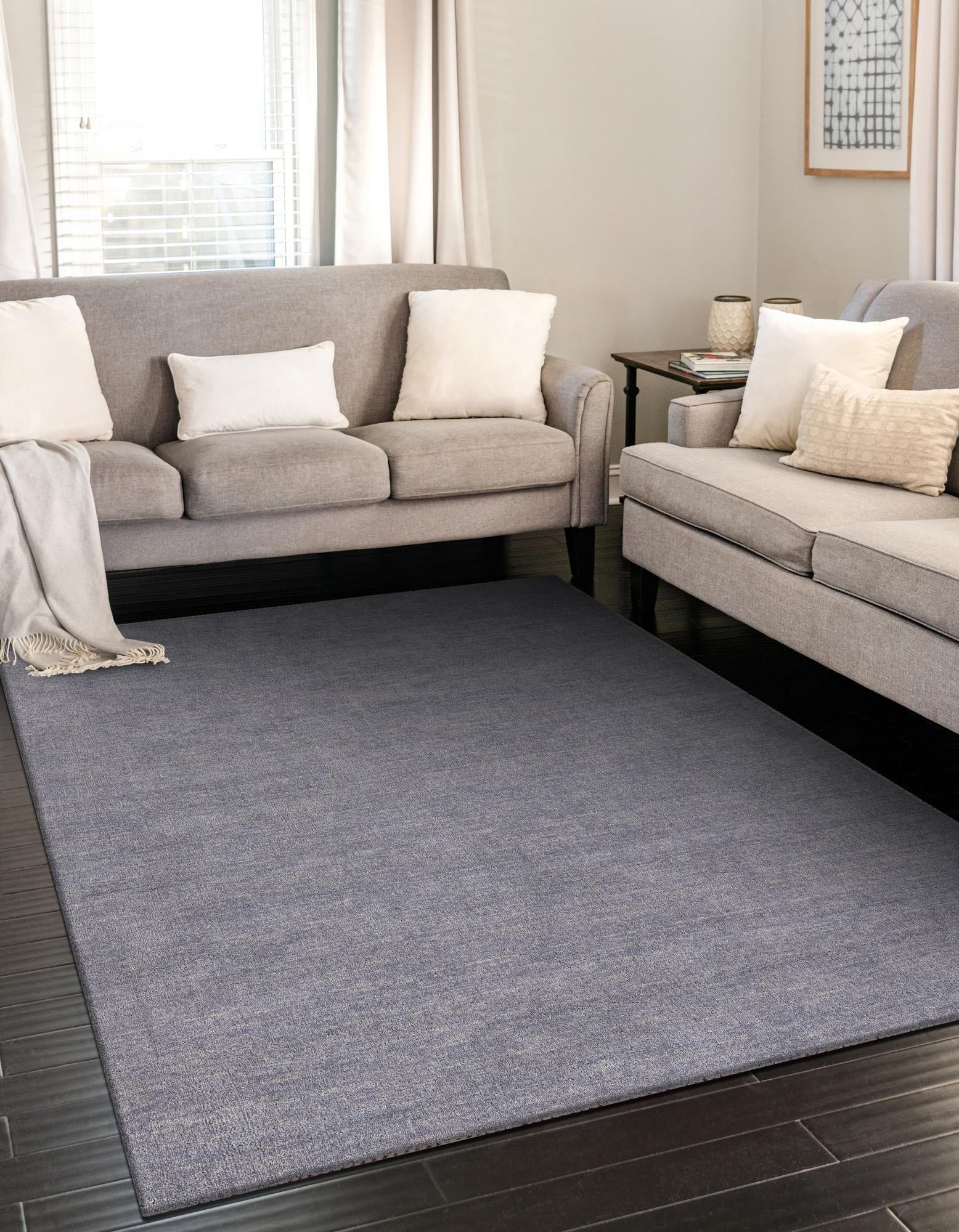 6' 7 x 9' 10 Hand Knotted Solid Gabbeh Wool Rug