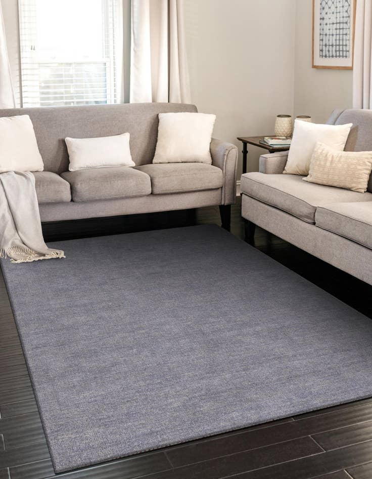 Detail image of 9' 10 x 13'  Hand Knotted Solid Gabbeh Wool Rug