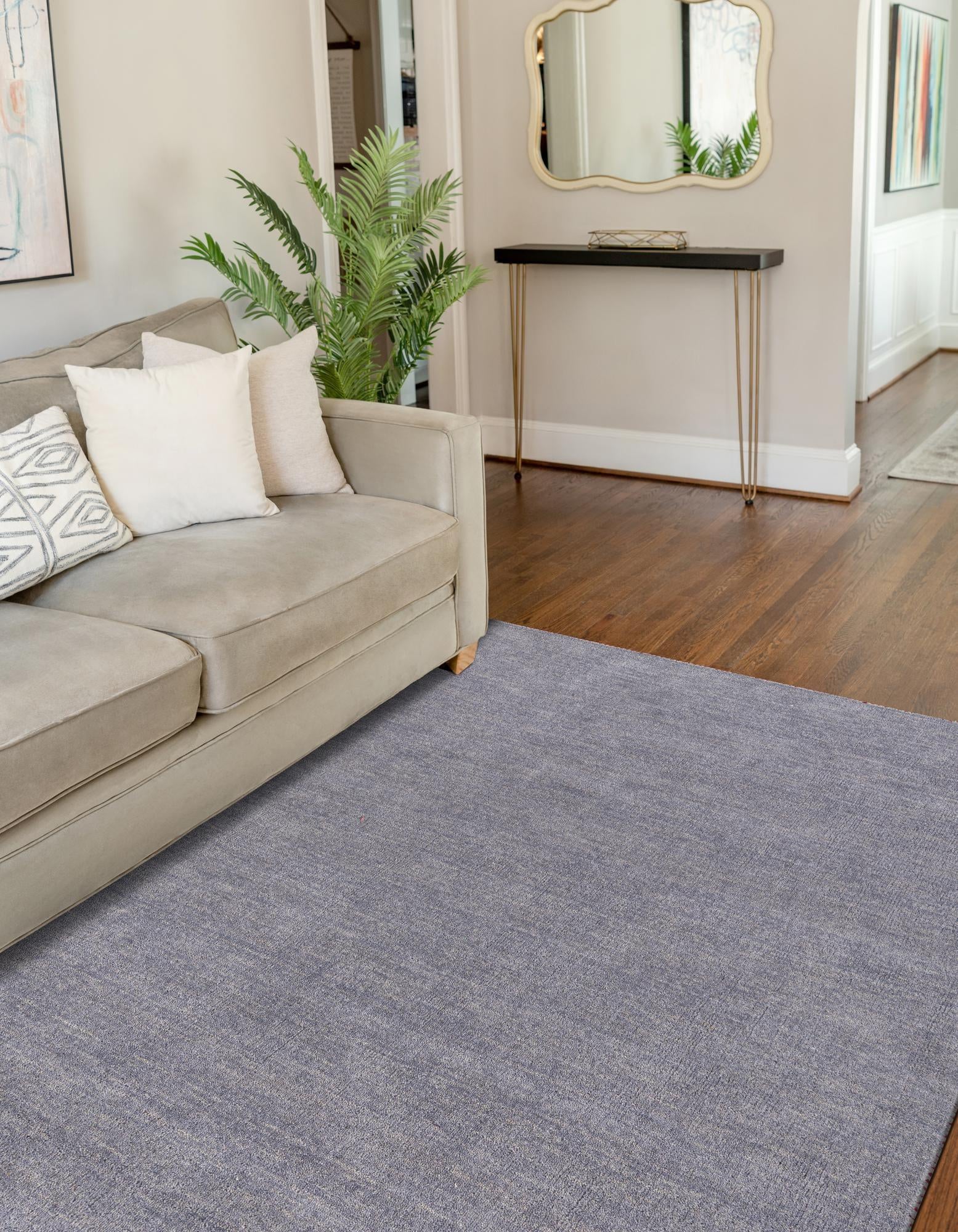 6' 7 x 9' 10 Hand Knotted Solid Gabbeh Wool Rug