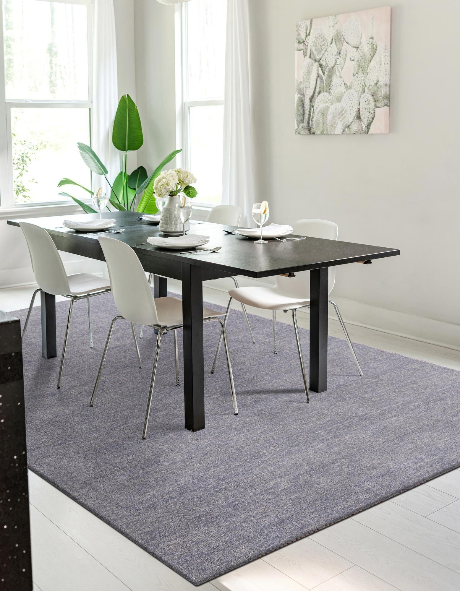 6' 7 x 9' 10 Hand Knotted Solid Gabbeh Wool Rug